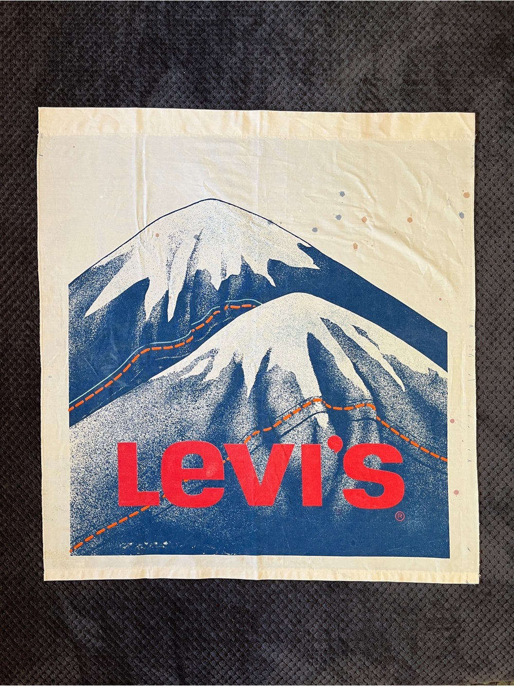 Vintage RARE Levi’s Mountain Denim Promotional Store Cloth Banner Collectible